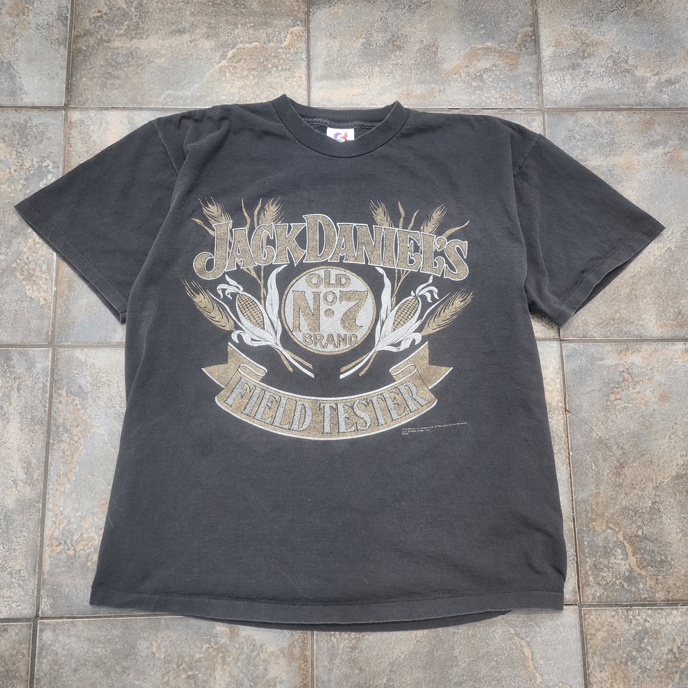 Vintage 90s Jack Daniels Men's XL Field Tester Whiskey Single Stitch T Shirt